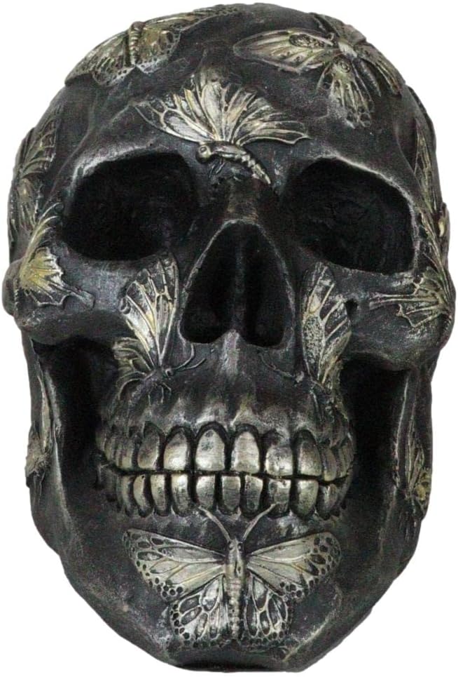 Butterfly Tattoo Skull Figurine — Metamorphosis