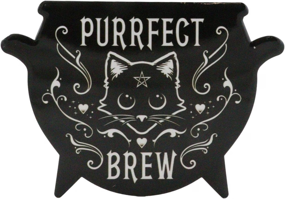 Purrfect Brew Cauldron Coaster Set of 4