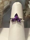 Amethyst Triquetra/Trinity Sterling Silver Ring