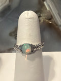 Ethiopian Opal Simple Dot Round Sterling Silver RIng