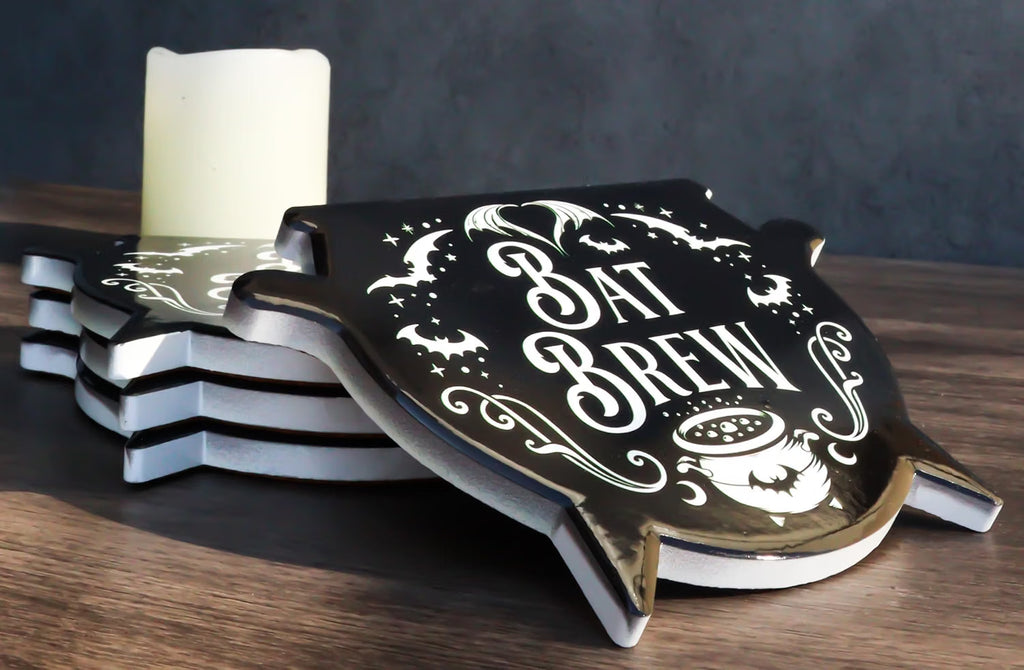 Bat Brew Cauldron Coaster Set of 4