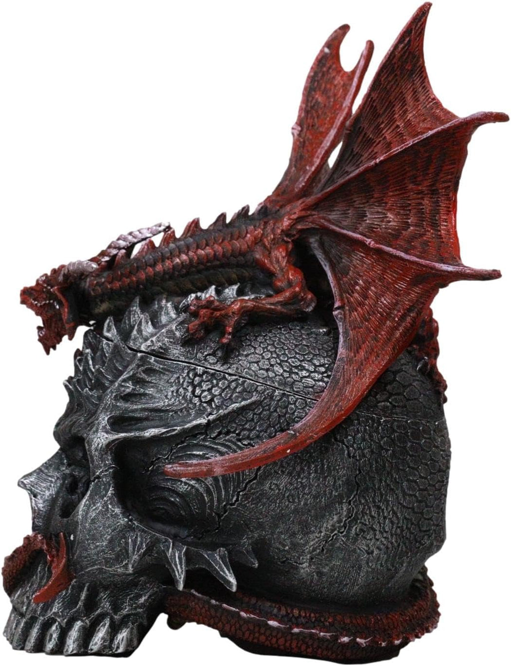 Red Dragon on Skull Figurine & Storage Box