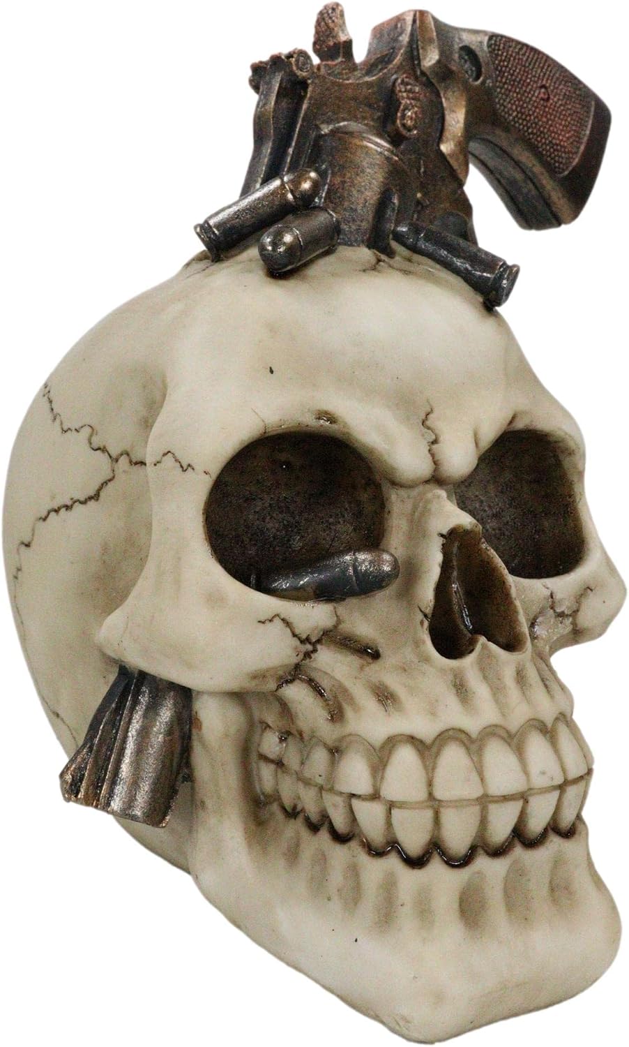 Outlaw Pistol Skull Figurine