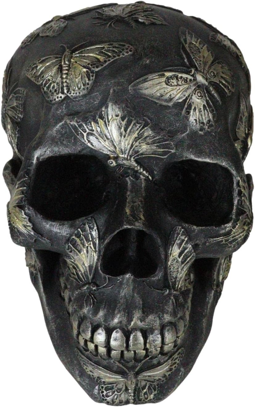 Butterfly Tattoo Skull Figurine — Metamorphosis