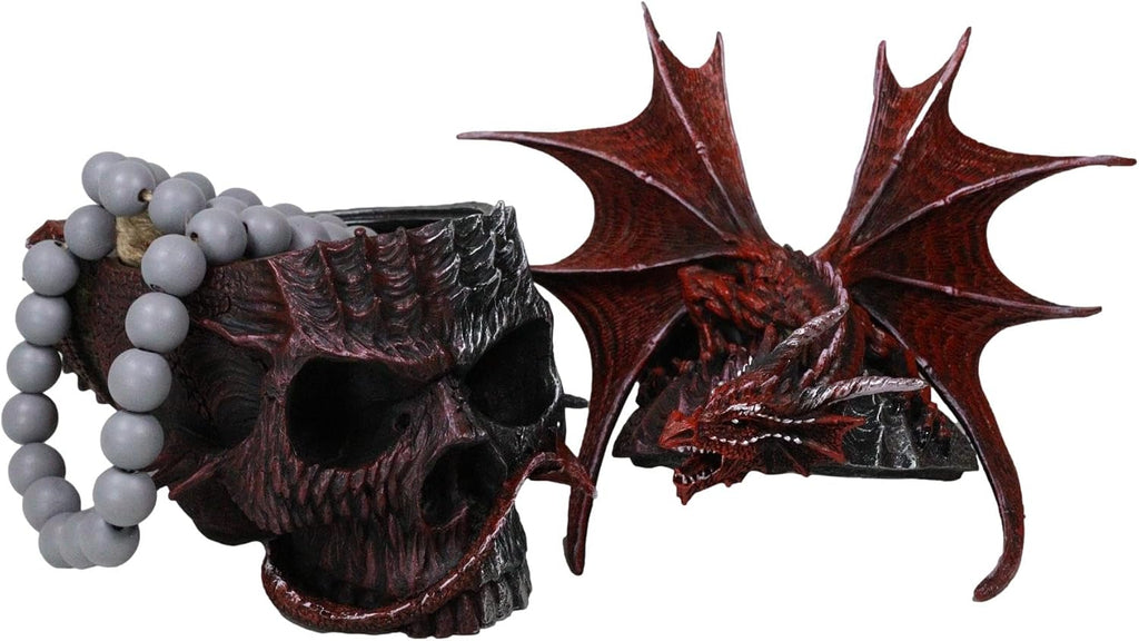 Red Dragon on Skull Figurine & Storage Box