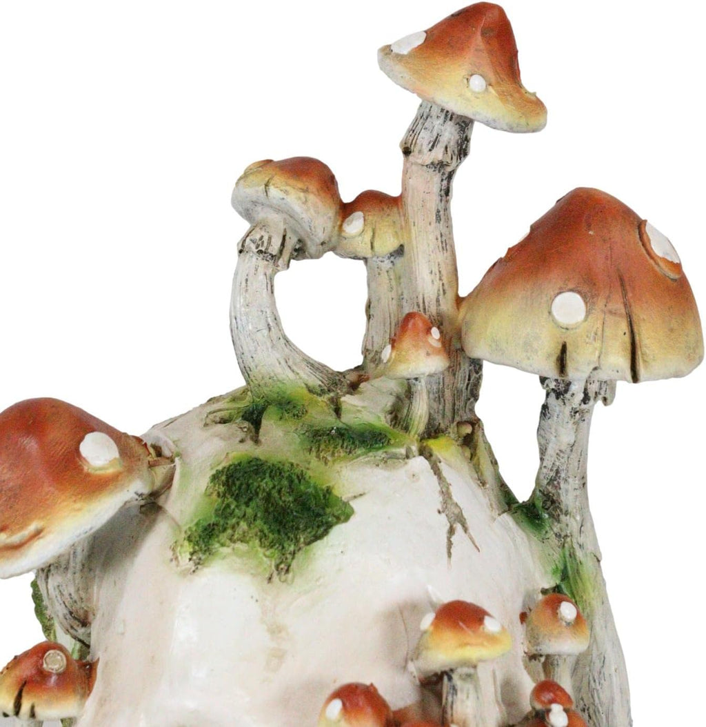 Large Skull with Orange Mushrooms
