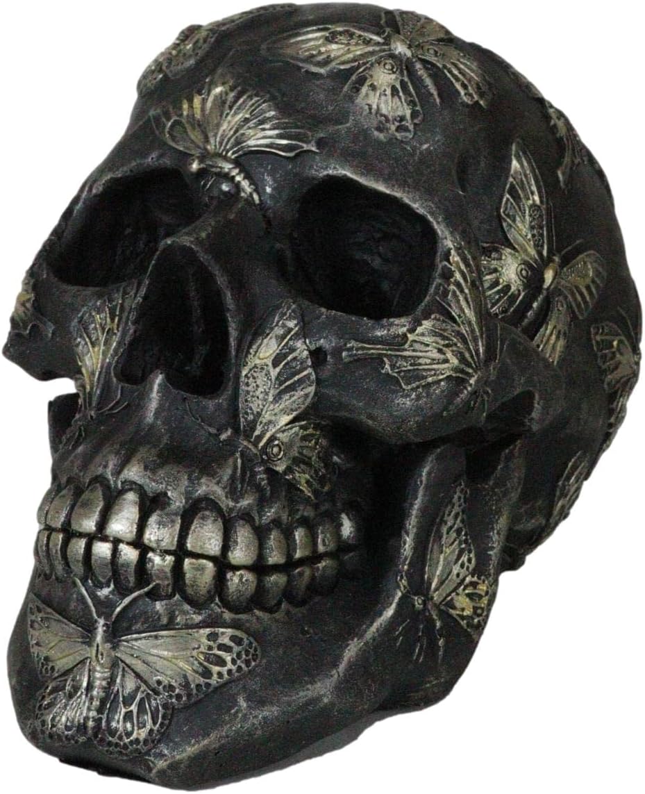 Butterfly Tattoo Skull Figurine — Metamorphosis