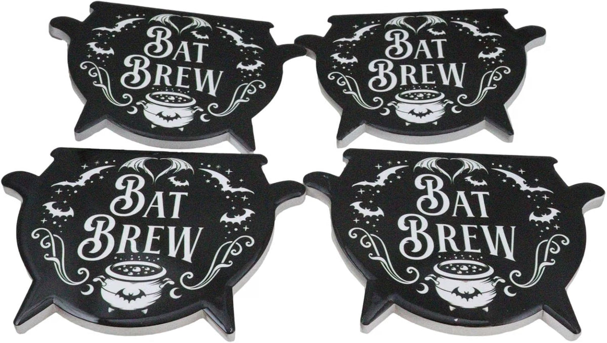 Bat Brew Cauldron Coaster Set of 4