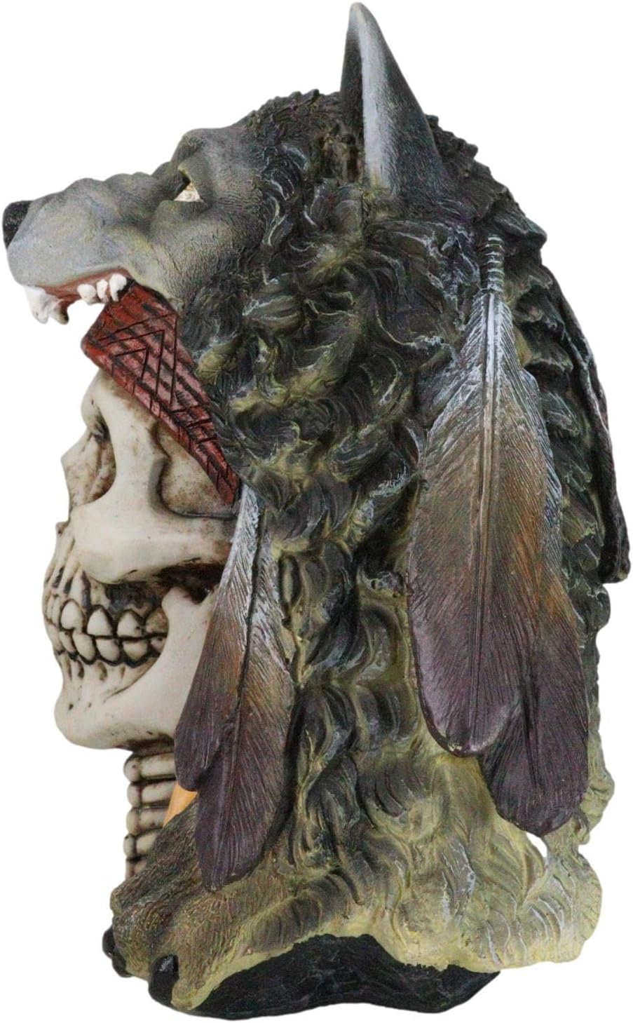 Koitsenko Warrior Skull Statue — Kiowa Wolf Headdress