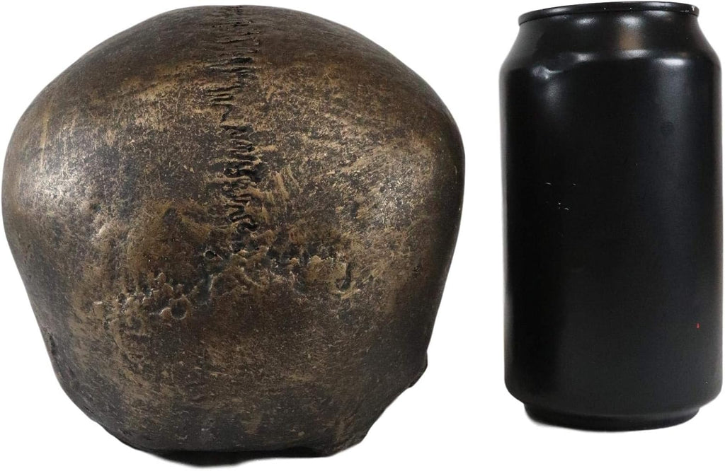 Rust Gold Half-Jaw Skull Figurine
