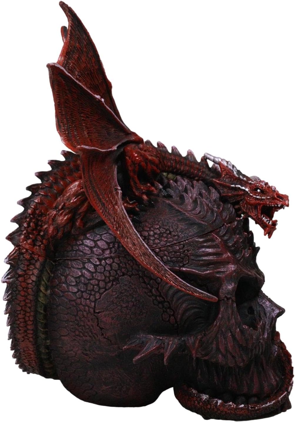 Red Dragon on Skull Figurine & Storage Box