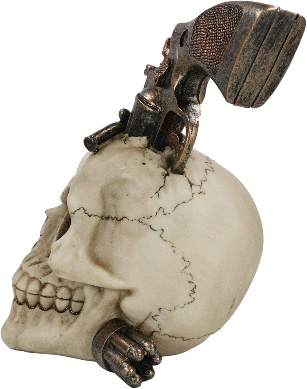 Outlaw Pistol Skull Figurine