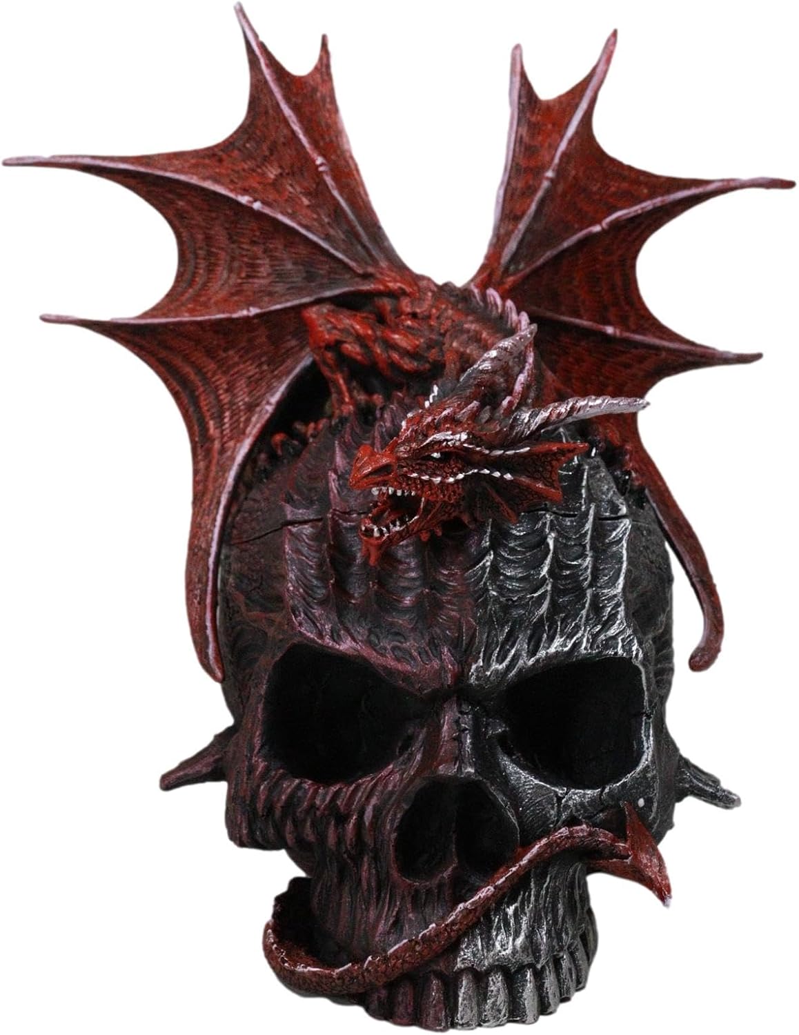 Red Dragon on Skull Figurine & Storage Box