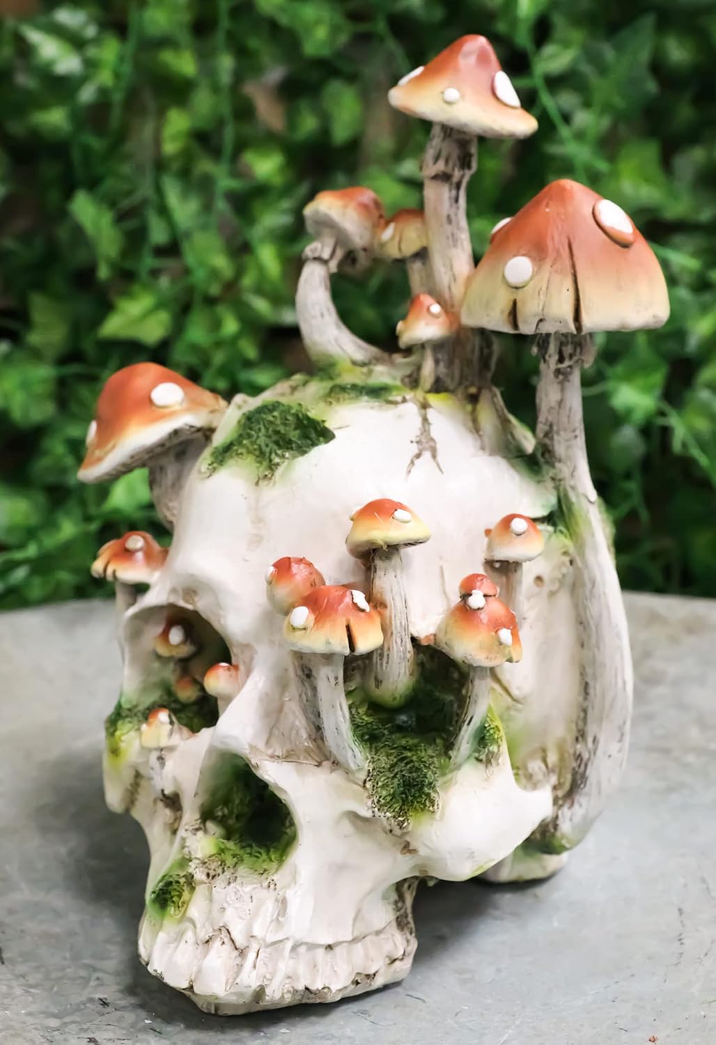 Large Skull with Orange Mushrooms