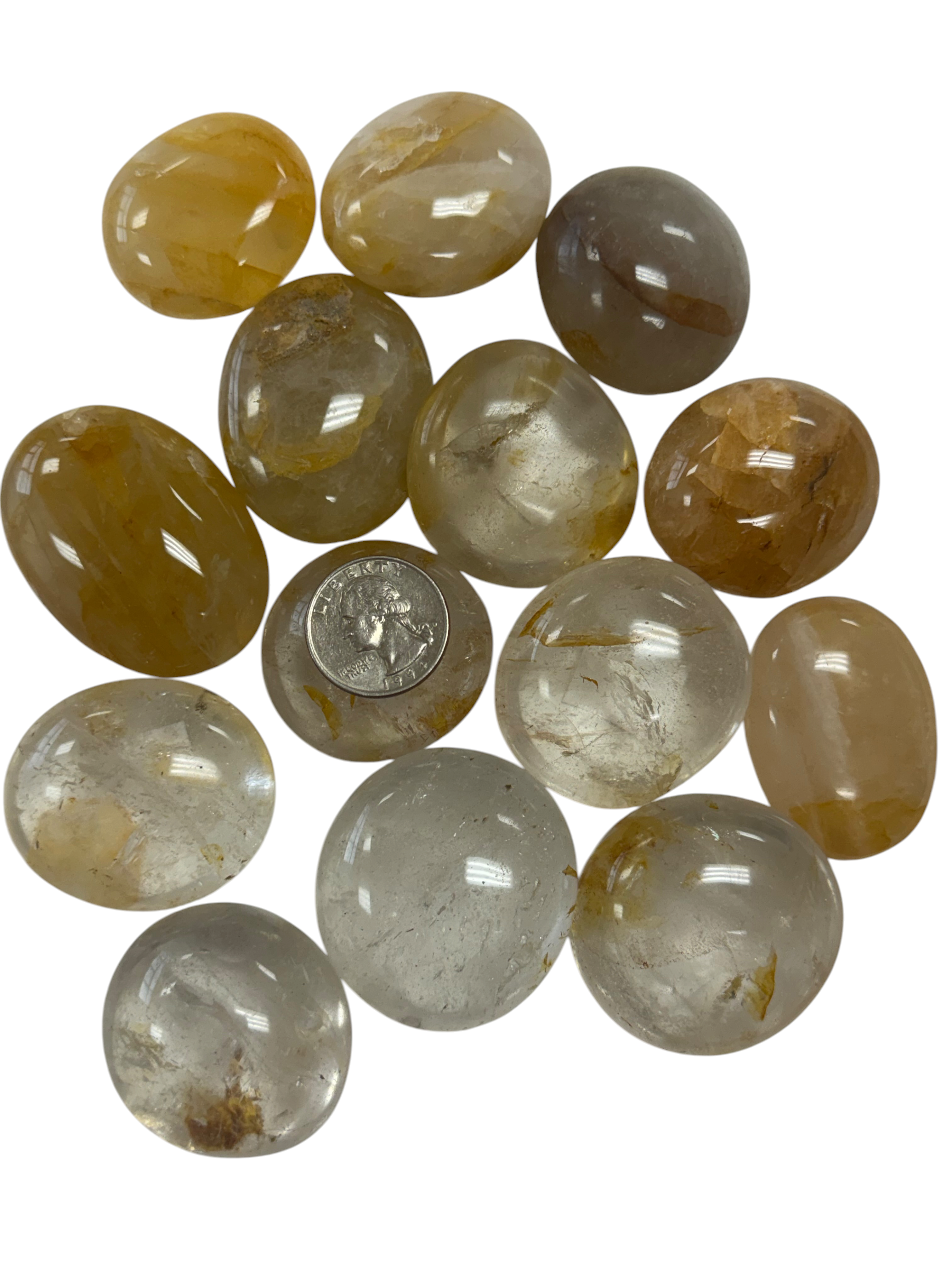 Golden Healer Quartz Palm Stone