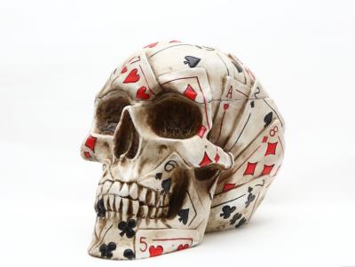 Poker Skull Trinket Box with Removable Lid