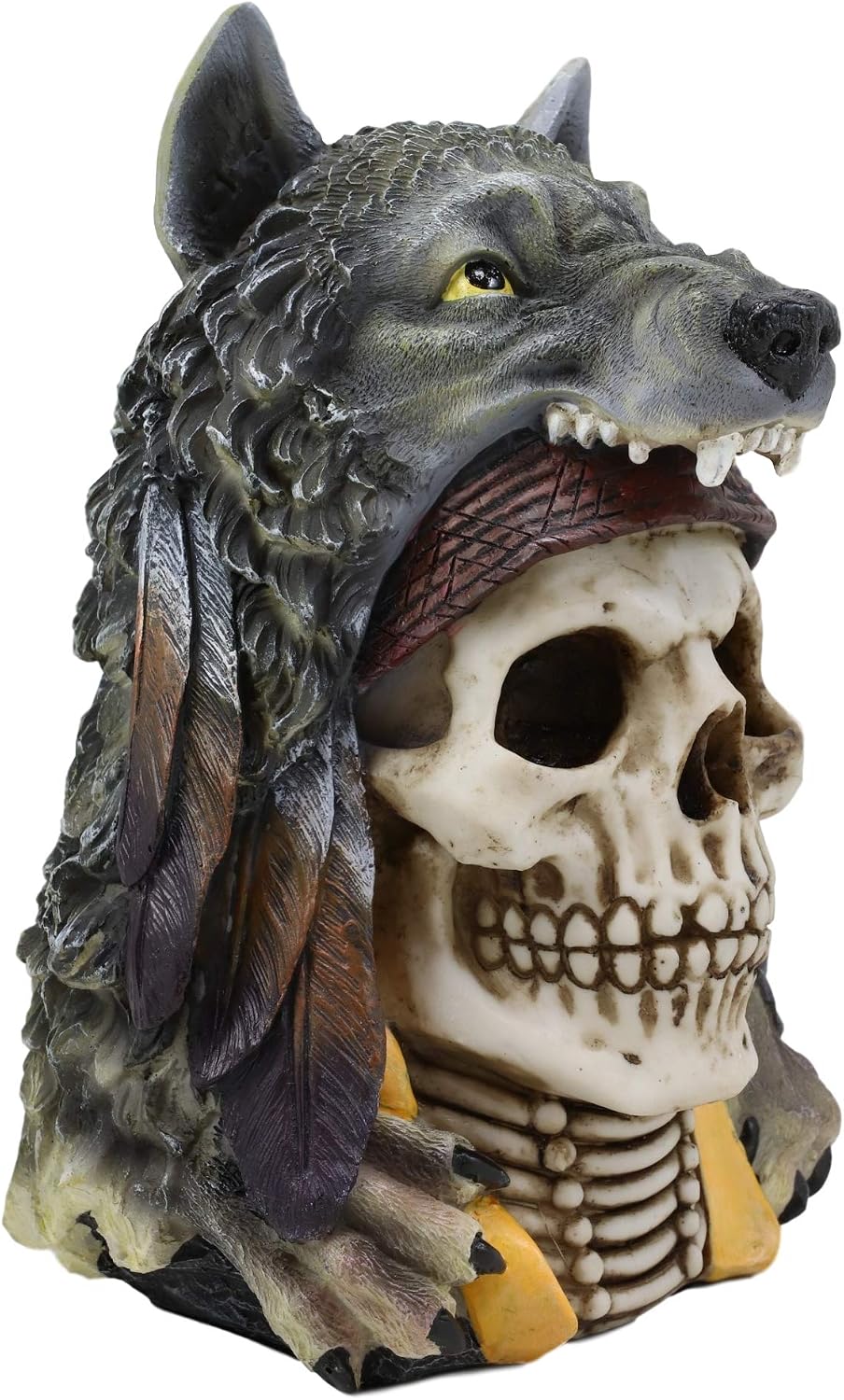 Koitsenko Warrior Skull Statue — Kiowa Wolf Headdress