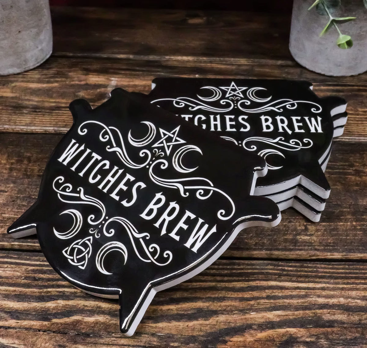 Witches Brew Cauldron Coaster Set of 4
