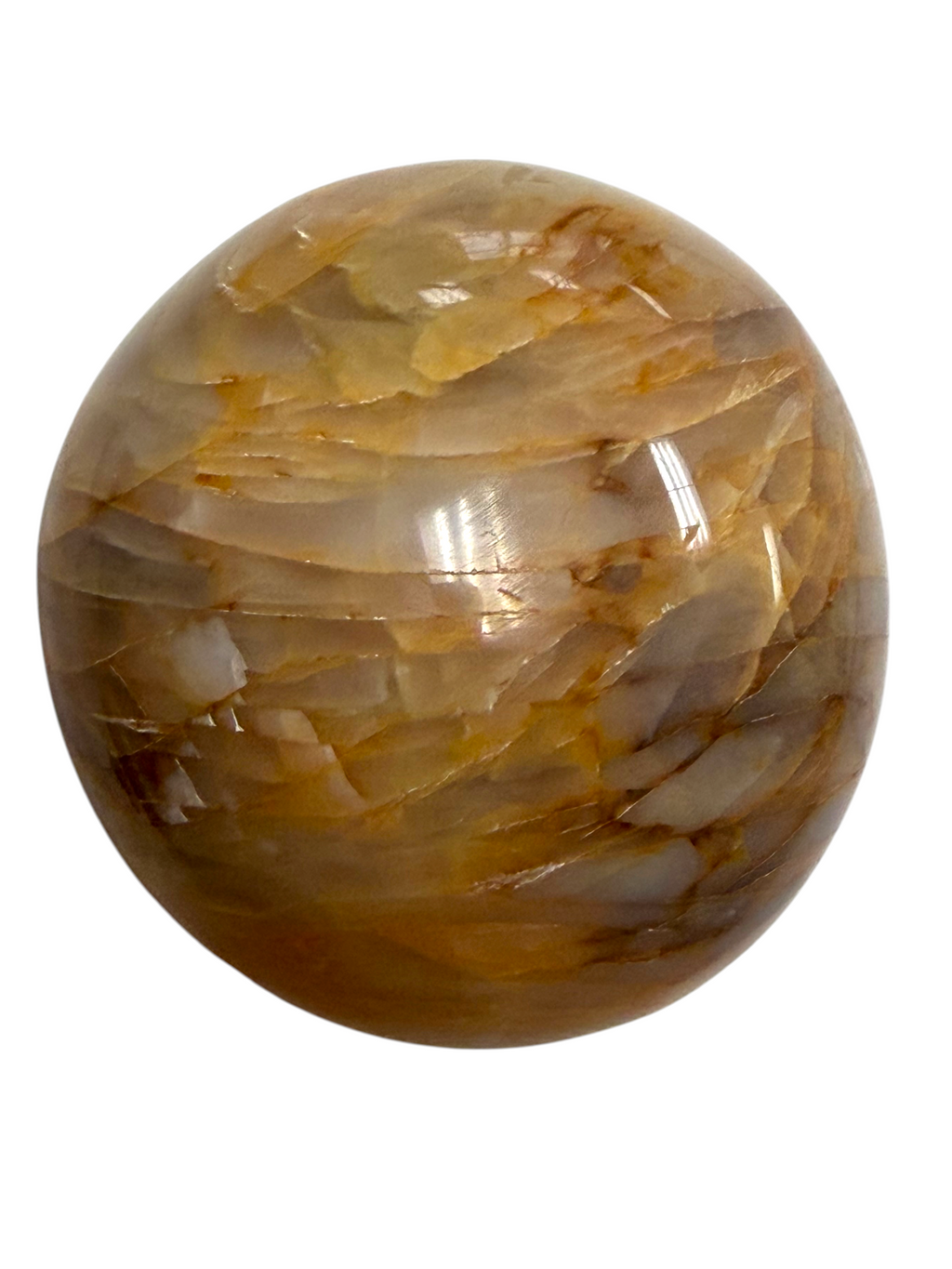 Peach Moonstone Palm Stone