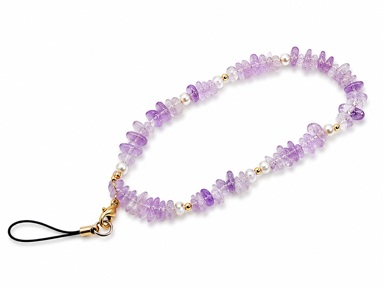Amethyst & Pearl Cell Phone Charm