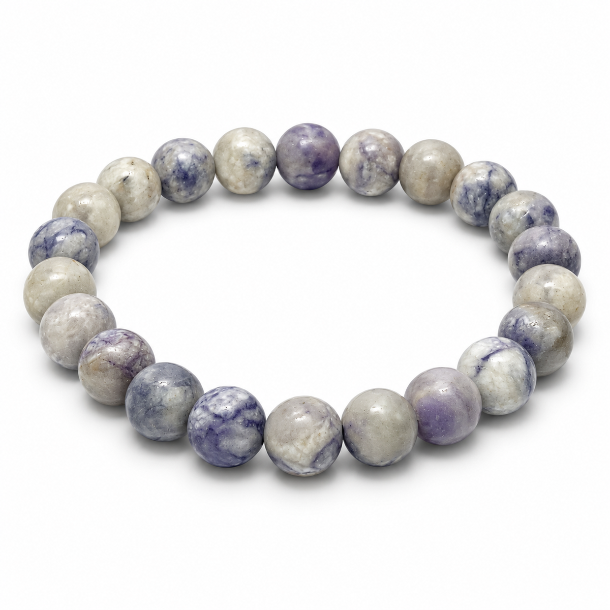 8mm Tiffany Stone Beaded Bracelet on a clean white background