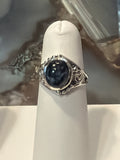 Pietersite Oval with Swirl Sterling Silver Ring