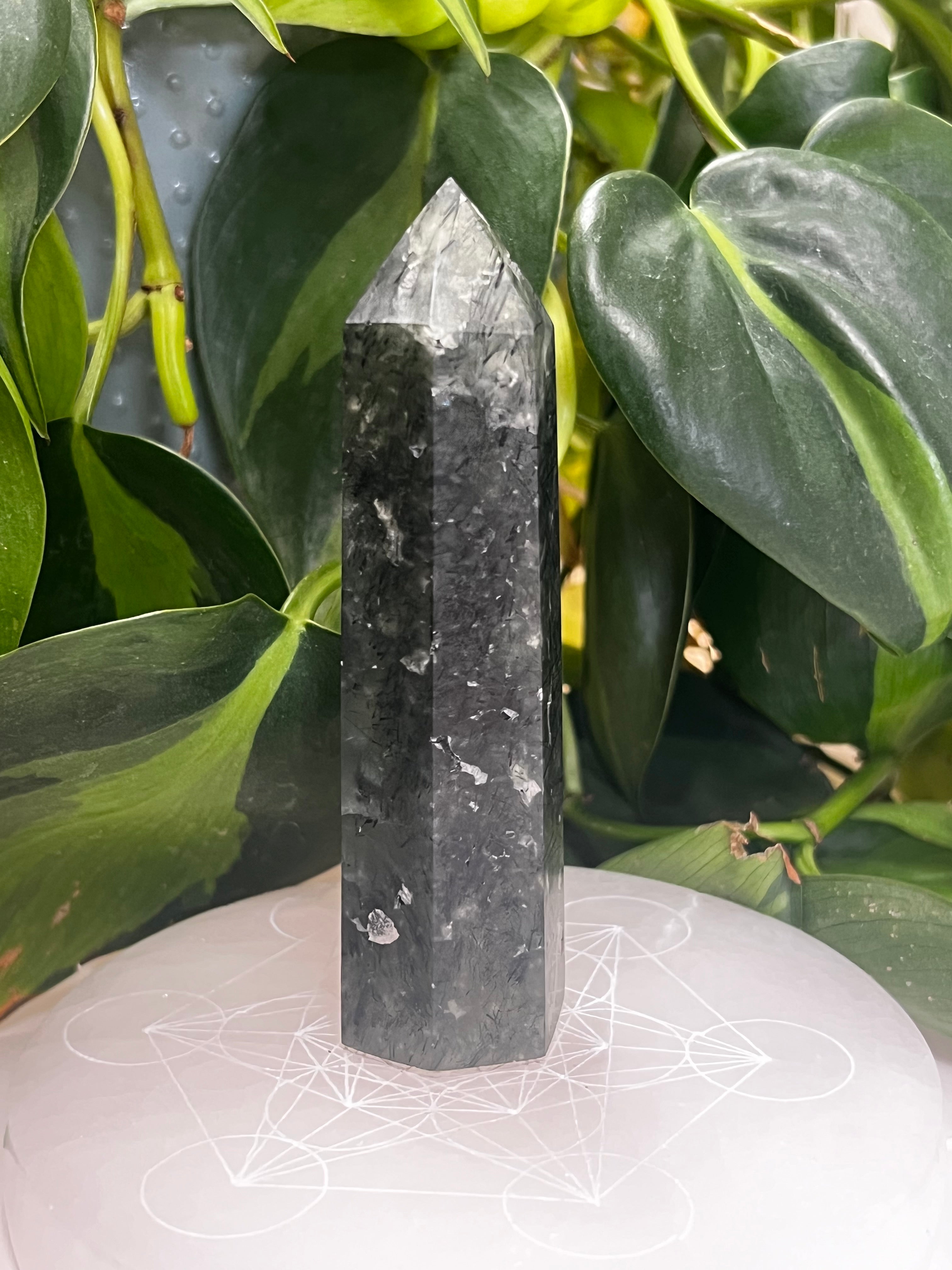 Prehnite with Epidote Rutile Tower