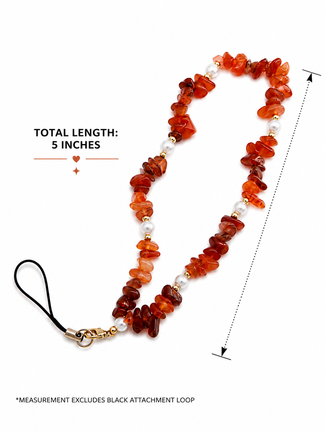 Carnelian & Pearl Cell Phone Charm