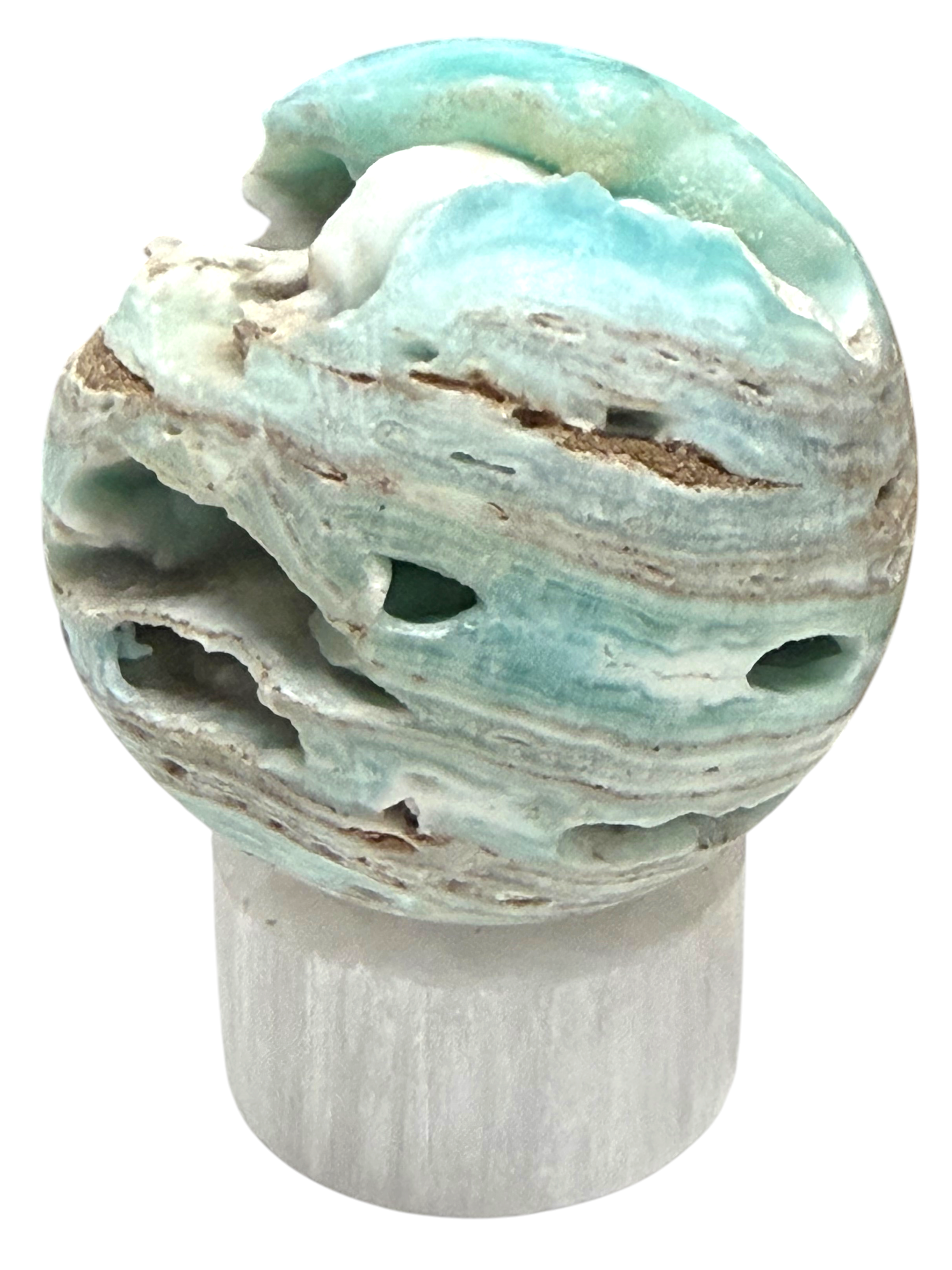 Blue Aragonite Sphere 60mm