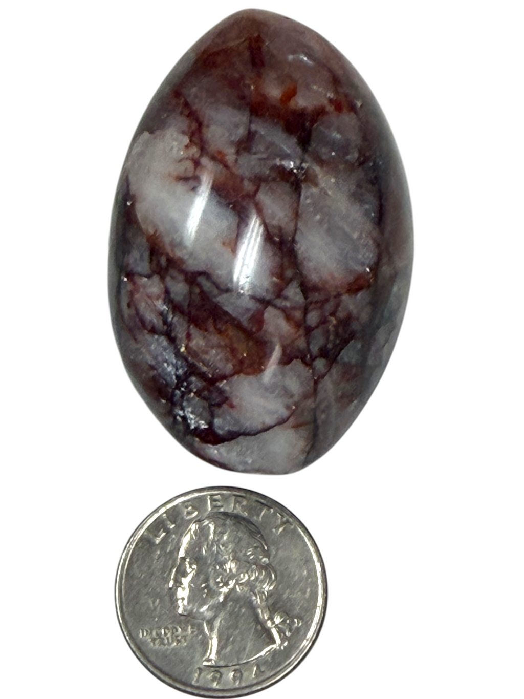 Hematoid Quartz Palm Stone
