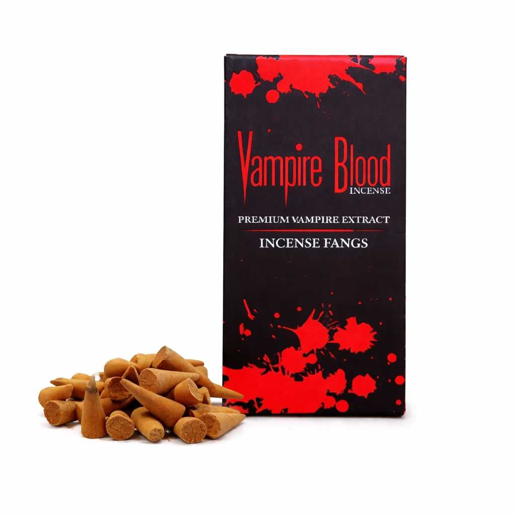 Vampire Blood Incense Fangs packaging with incense cones