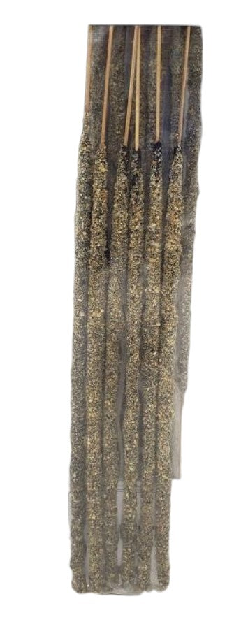 Crystal Fairy Patch artisan black copal incense sticks for spiritual cleansing and meditation in a six-pack bundle.