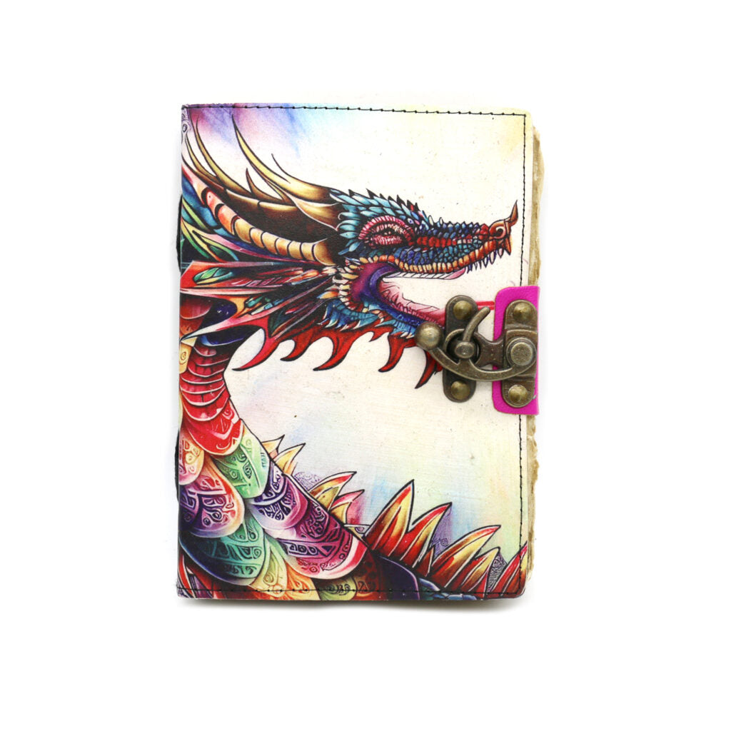 Dragonfire Blank Leather Journal