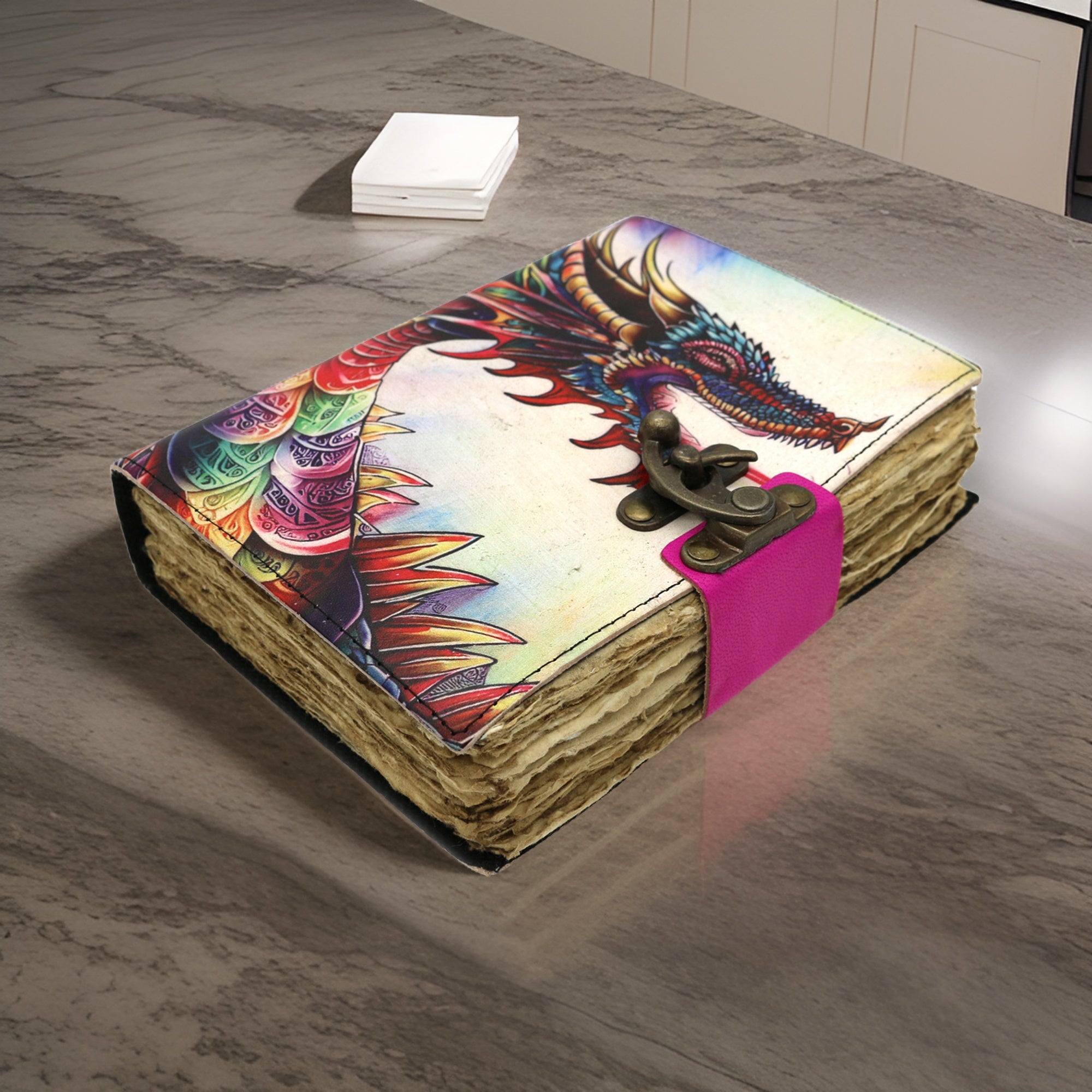 Dragonfire Blank Leather Journal