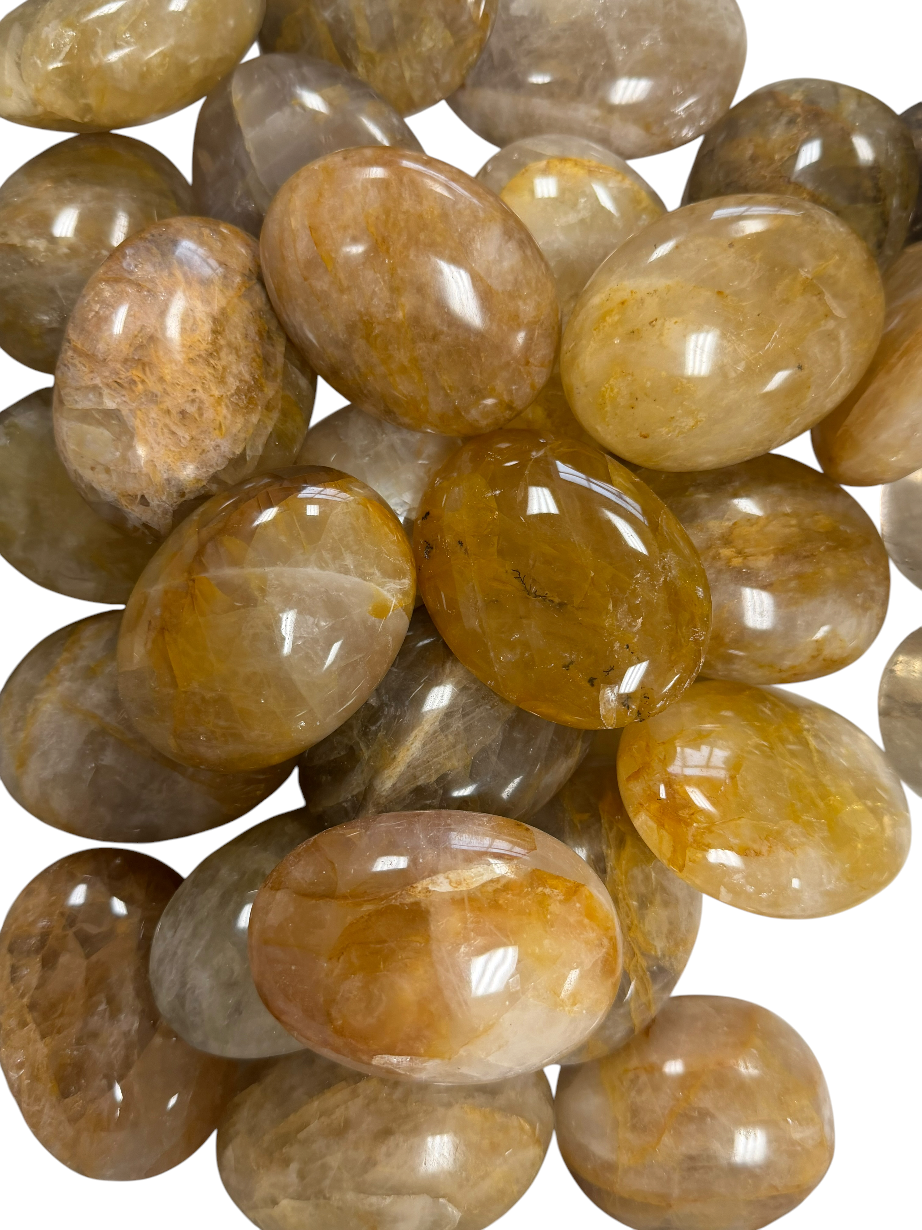Golden Healer Quartz Palm Stone