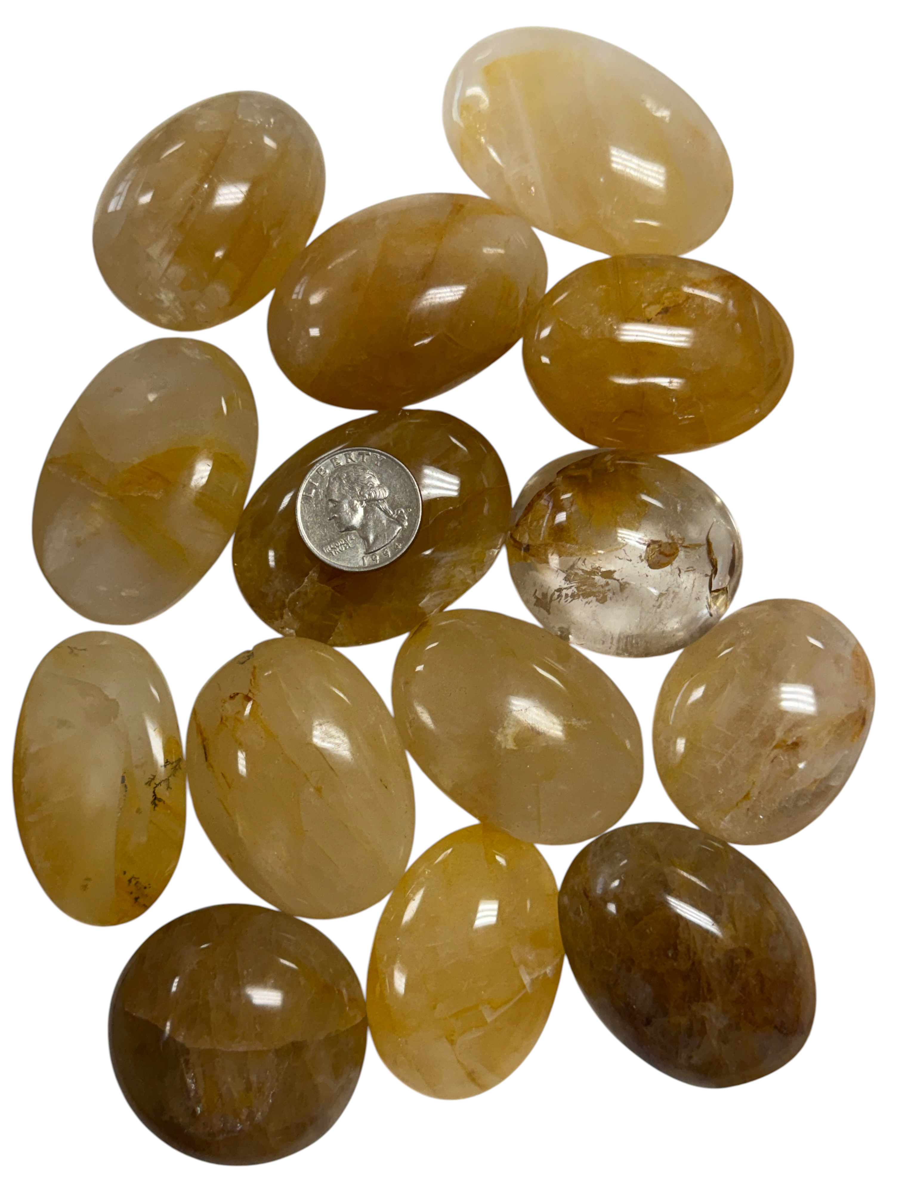 Golden Healer Quartz Palm Stone