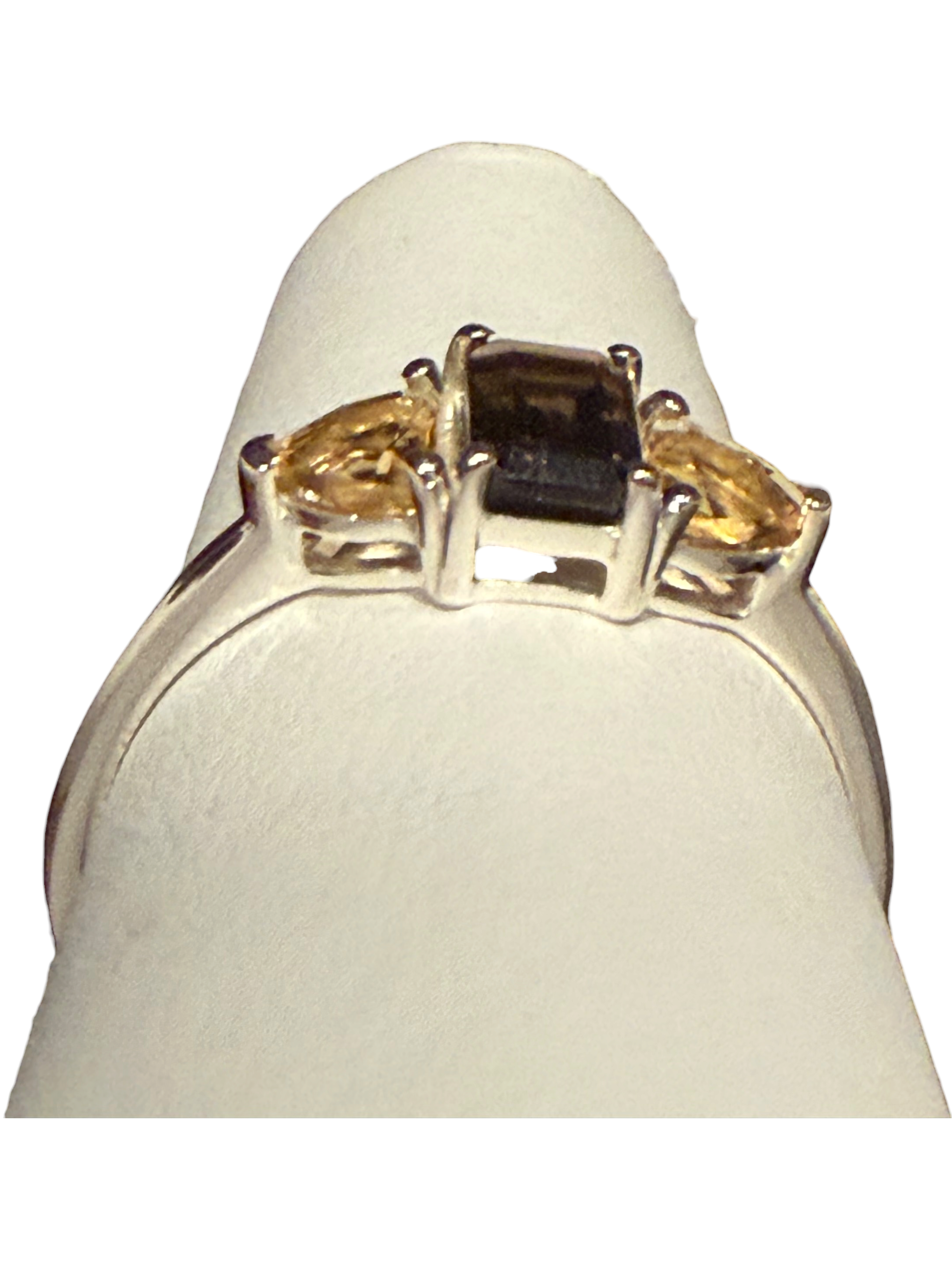 Citrine & Smoky Quartz Sterling Silver RIng