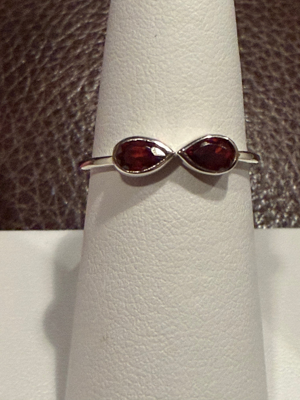 Garnet Infinity Sterling Silver Ring