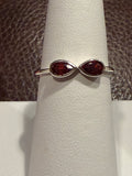 Garnet Infinity Sterling Silver Ring