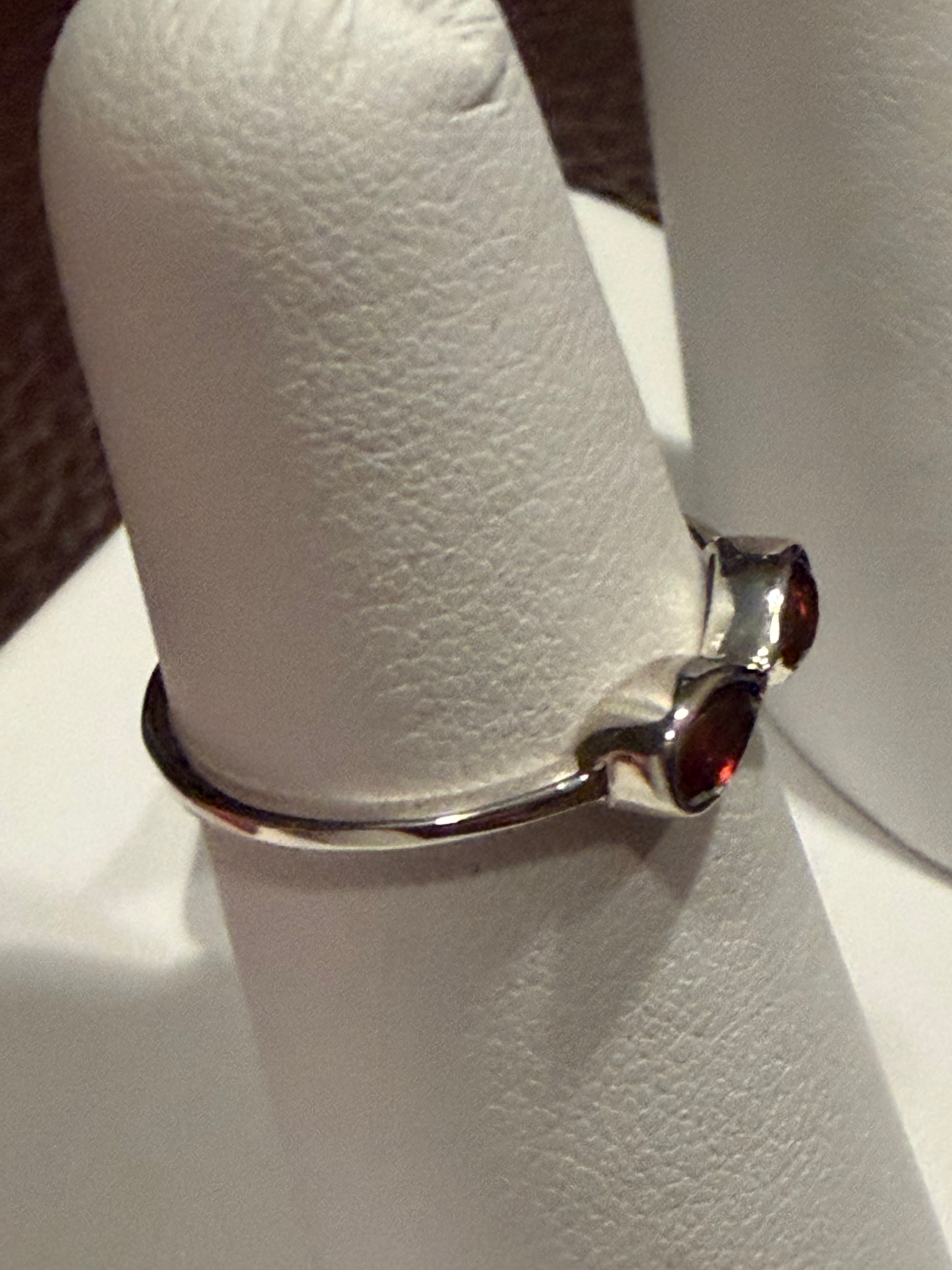 Garnet Infinity Sterling Silver Ring
