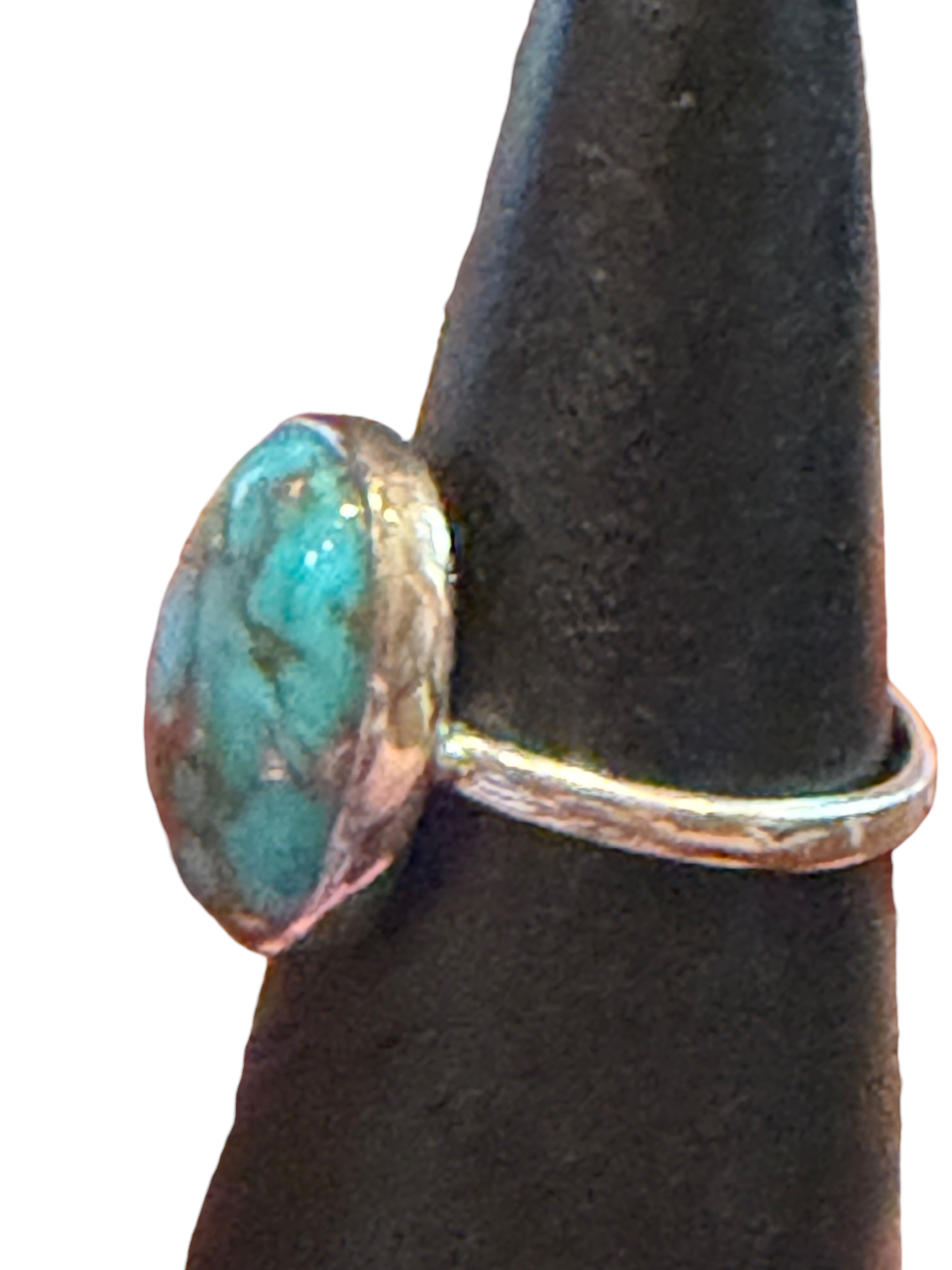 Blue Copper Turquoise Sterling Silver Ring