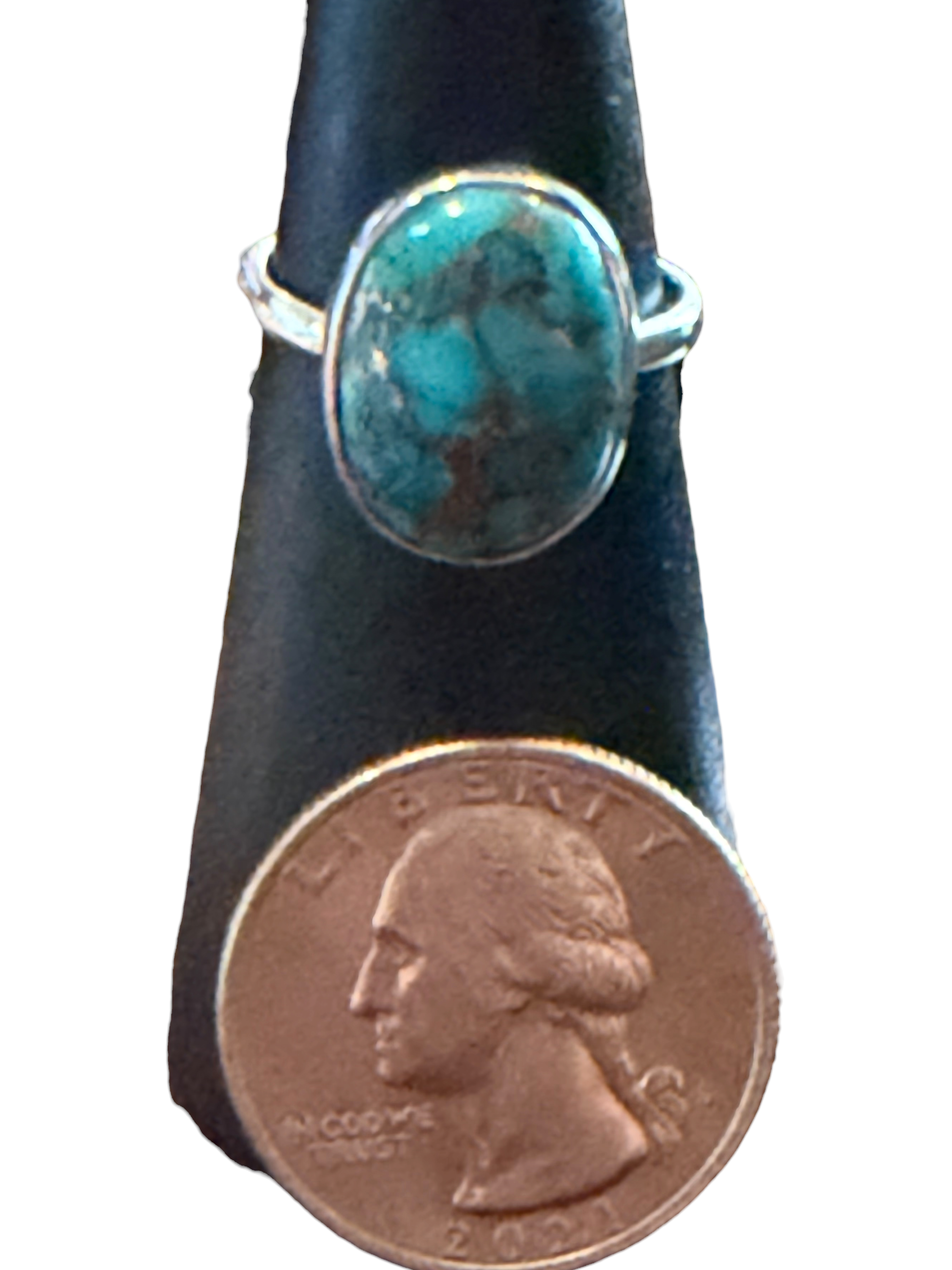 Blue Copper Turquoise Sterling Silver Ring