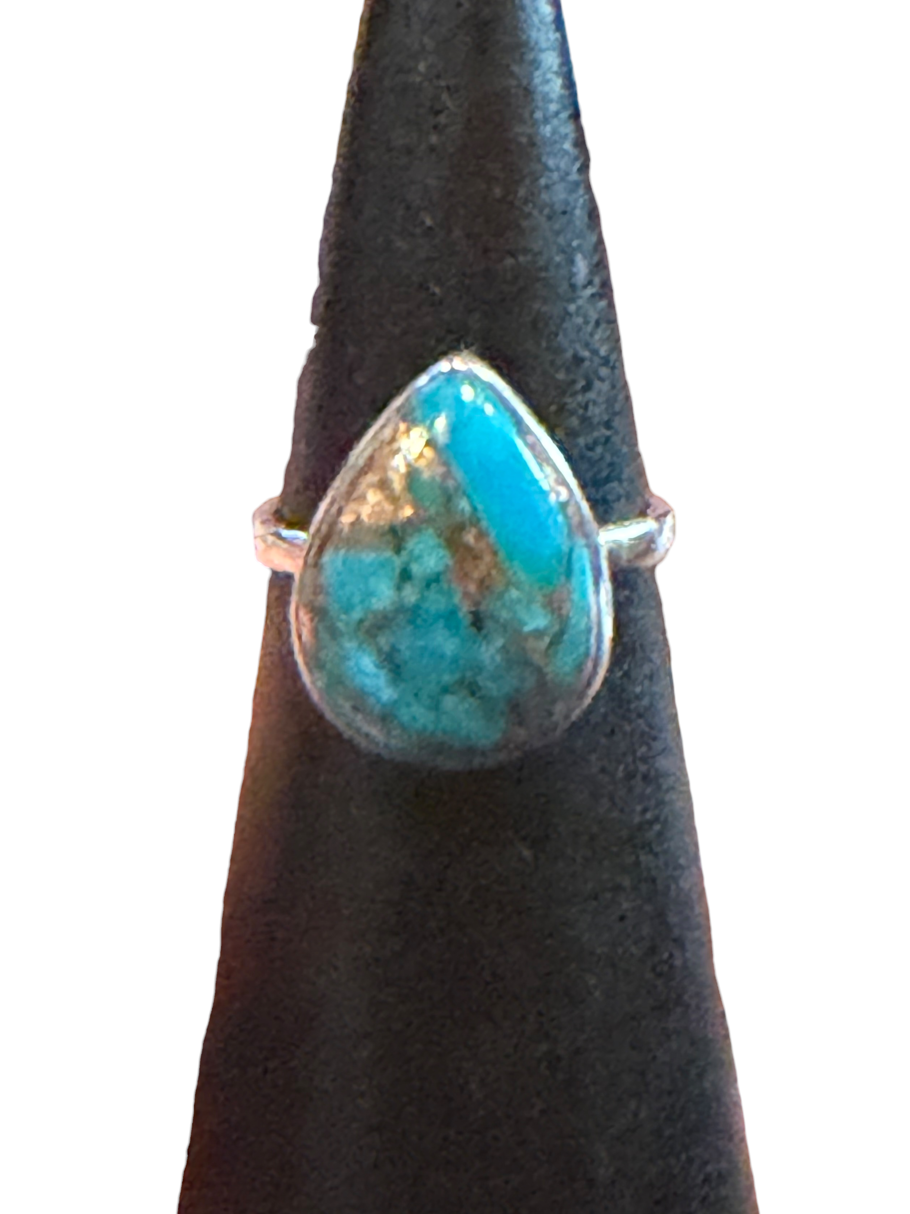 Blue Copper Turquoise Sterling Silver Ring
