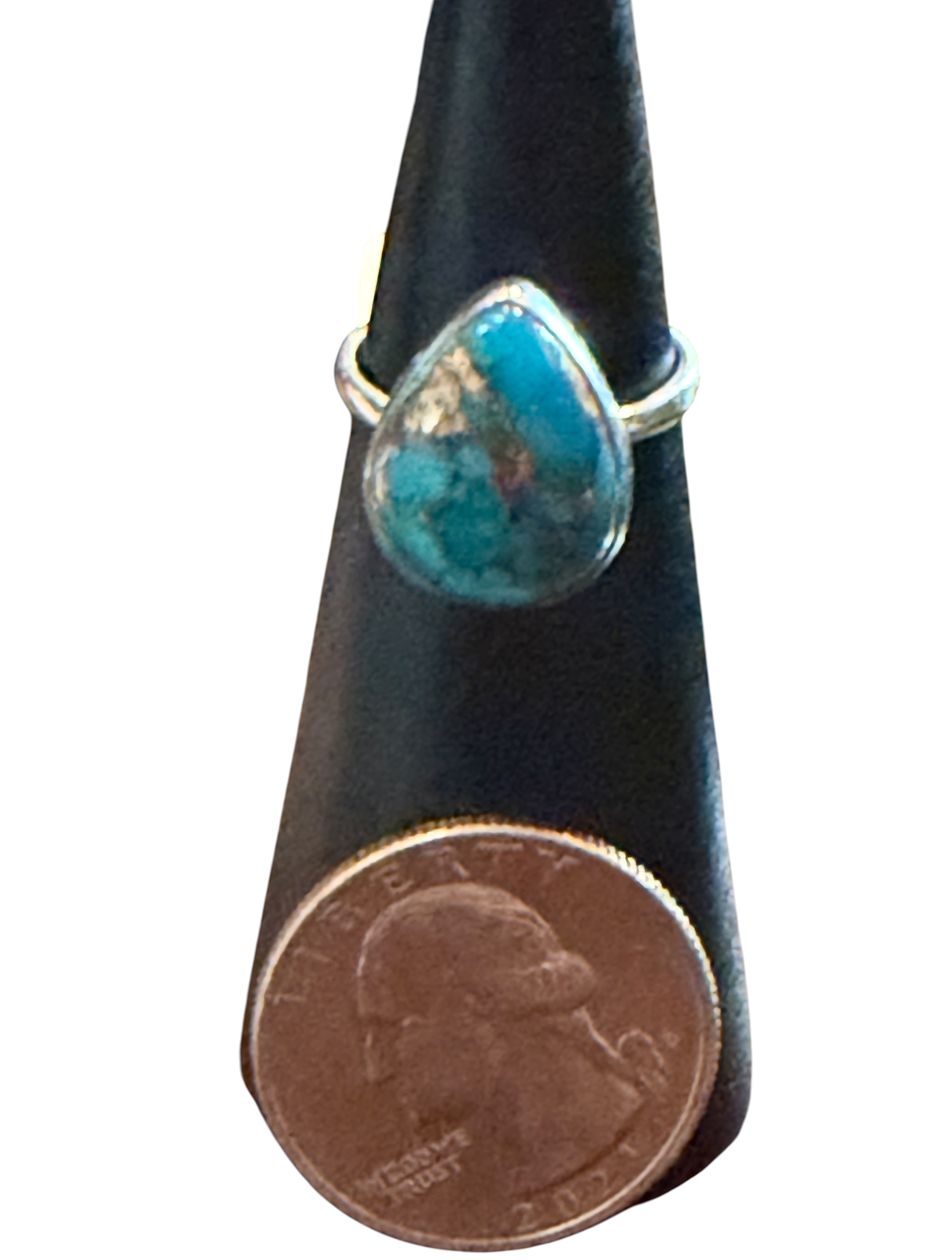 Blue Copper Turquoise Sterling Silver Ring
