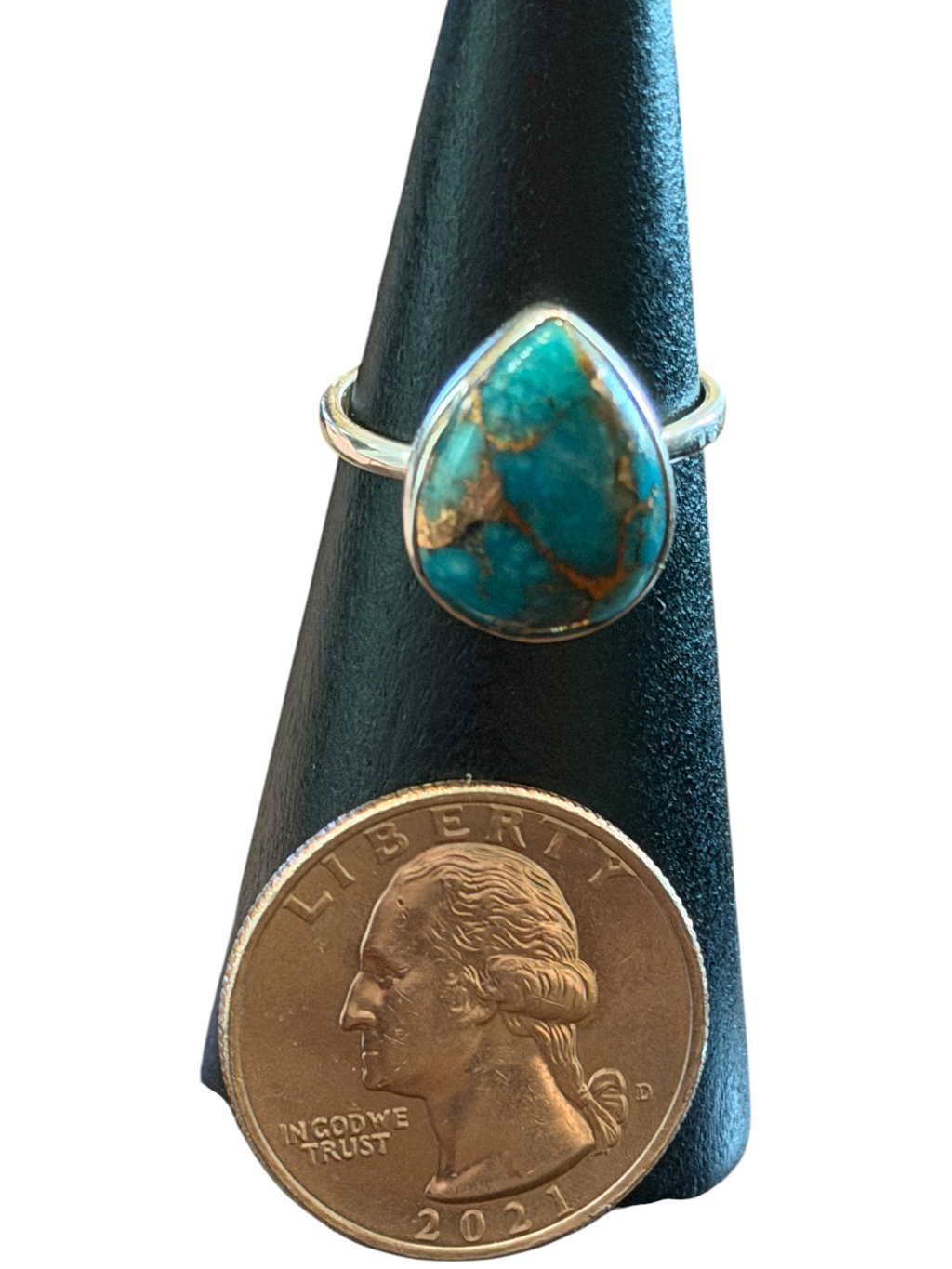 Blue Copper Turquoise Sterling Silver Ring