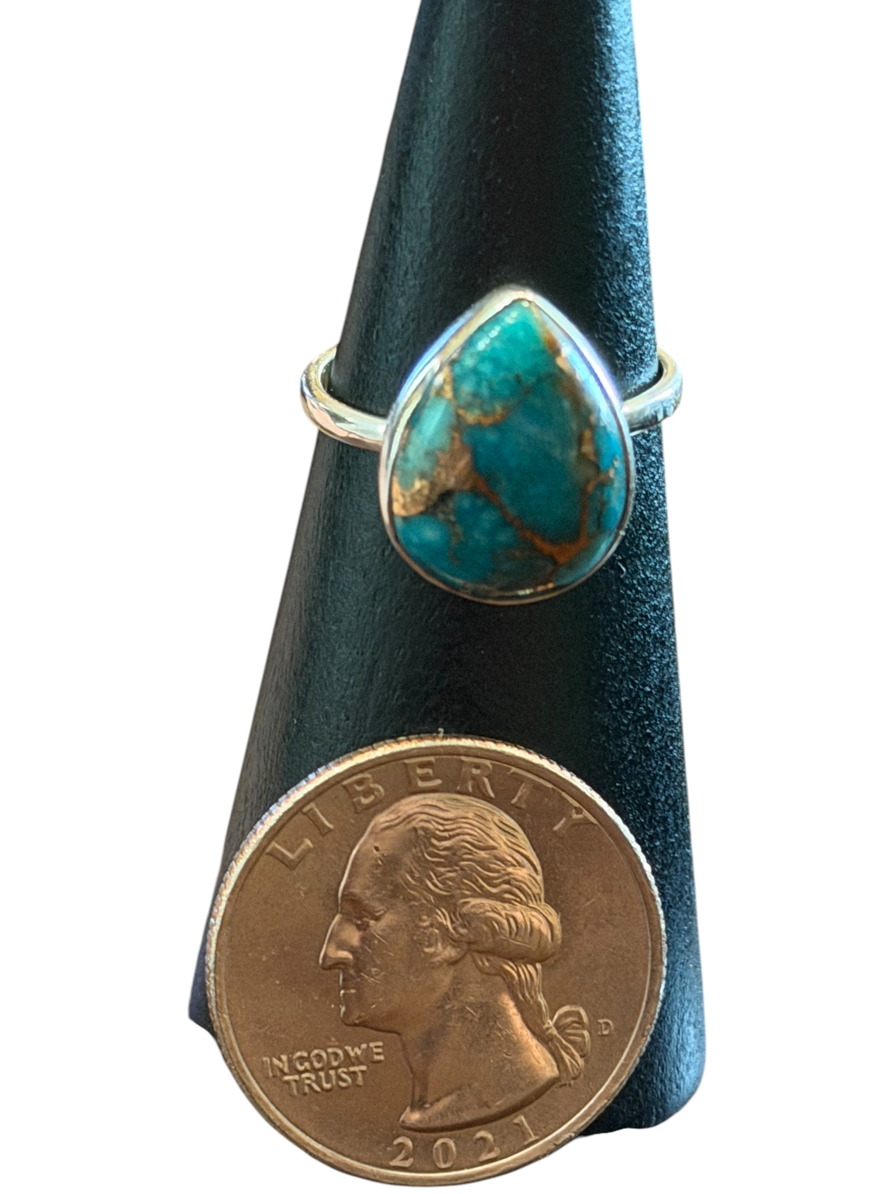 Blue Copper Turquoise Sterling Silver Ring