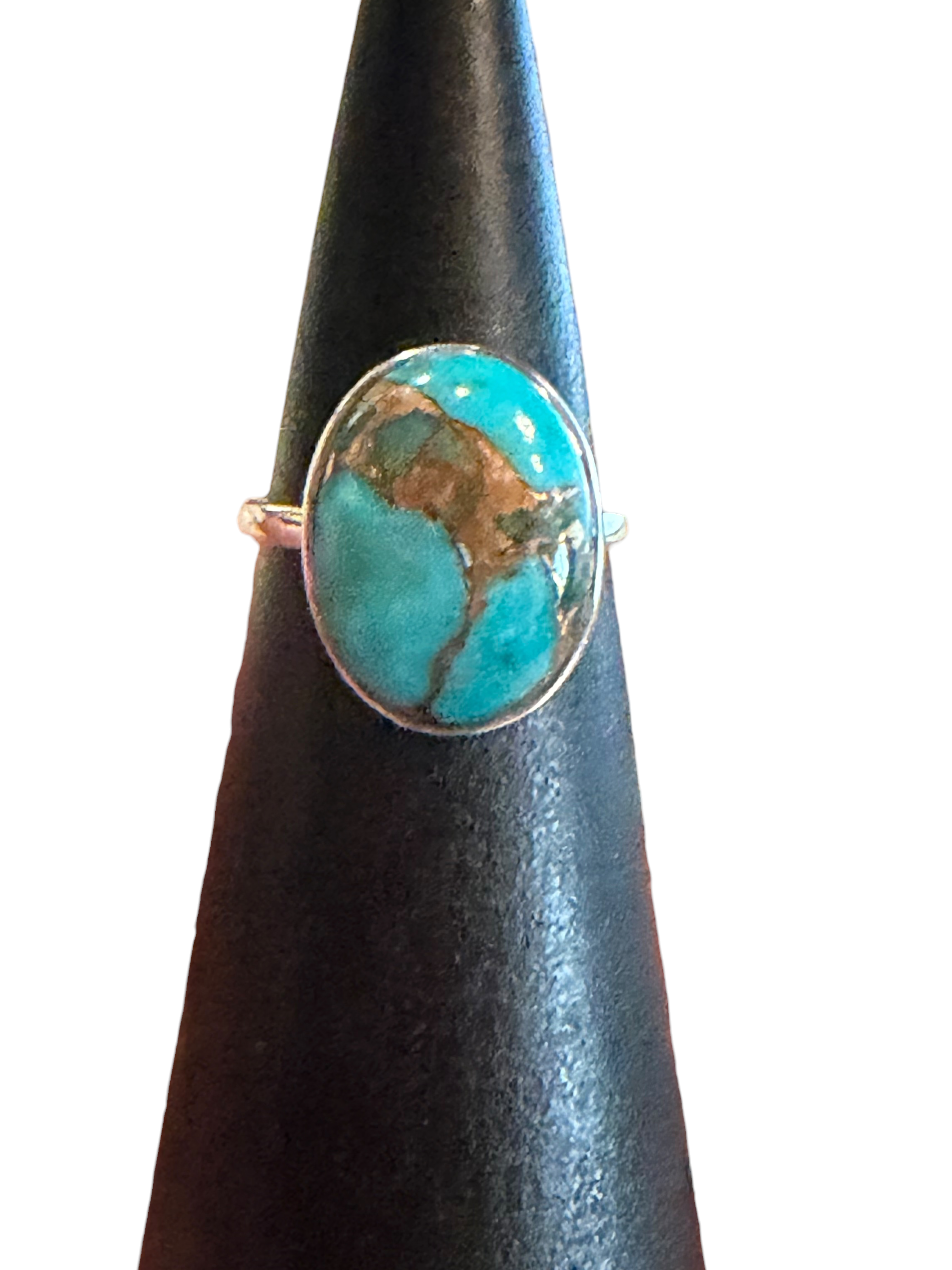 Blue Copper Turquoise Sterling Silver Ring