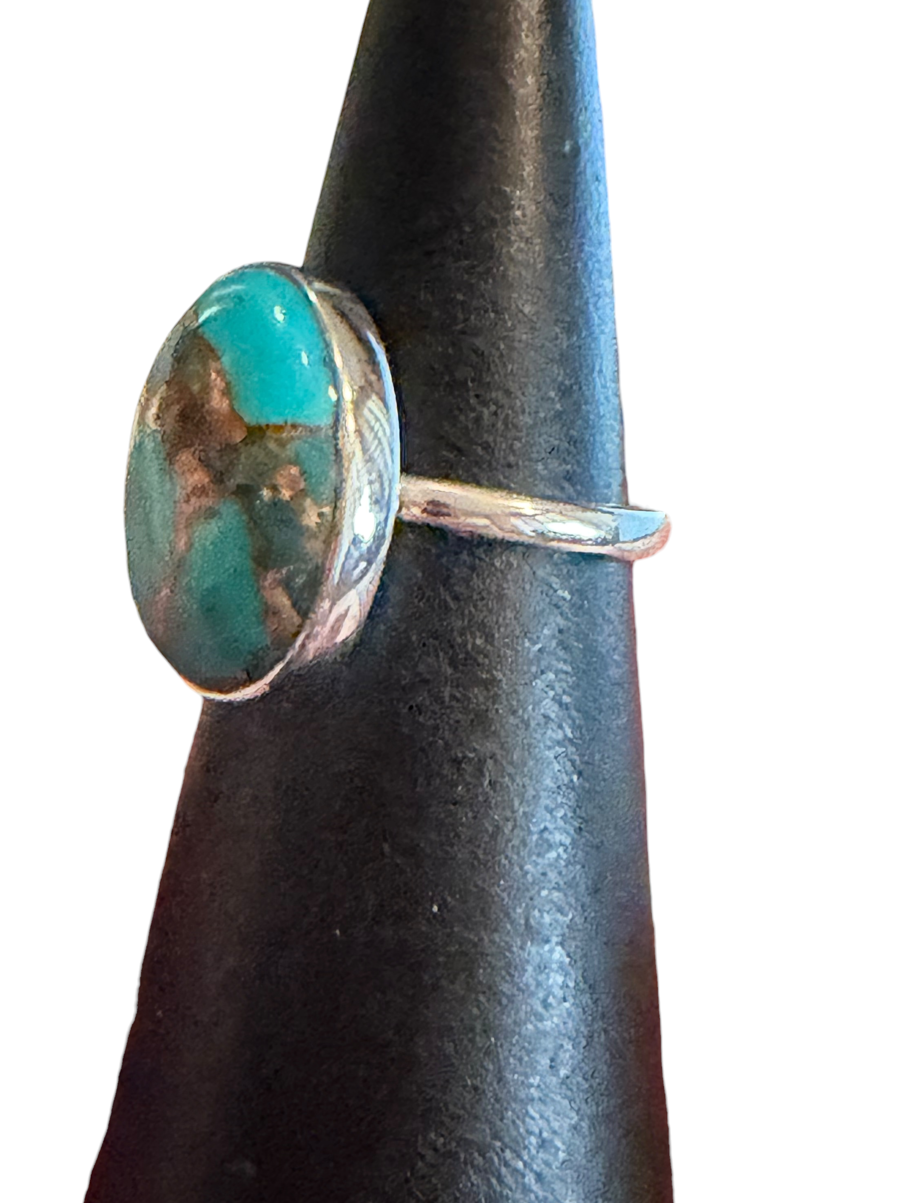 Blue Copper Turquoise Sterling Silver Ring