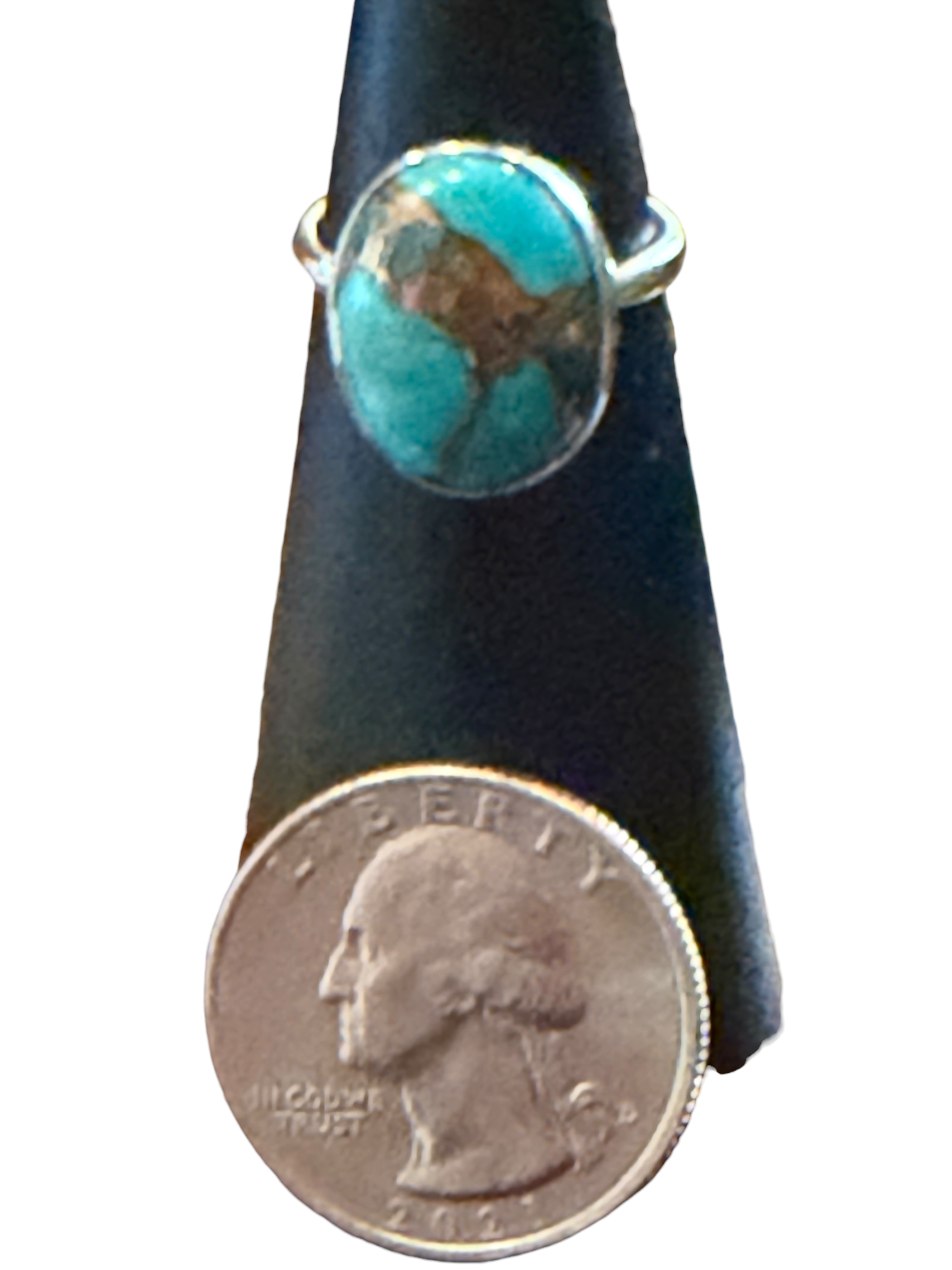 Blue Copper Turquoise Sterling Silver Ring