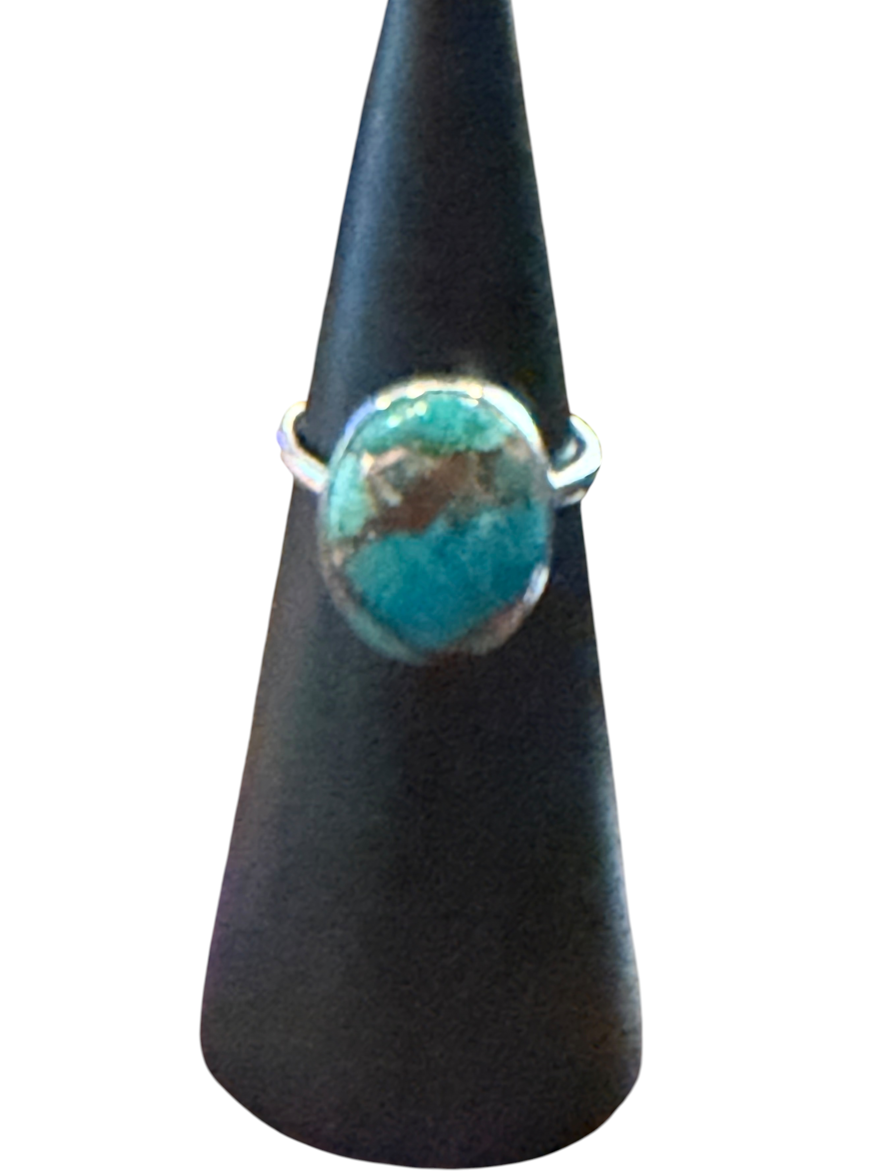Blue Copper Turquoise Sterling Silver Ring